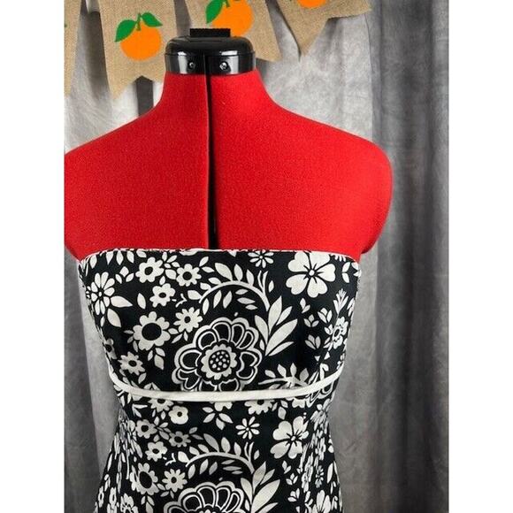 Jodi Kristopher Dress Womens Size 7 Mini Sleeveless Black and White Floral - Picture 2 of 7